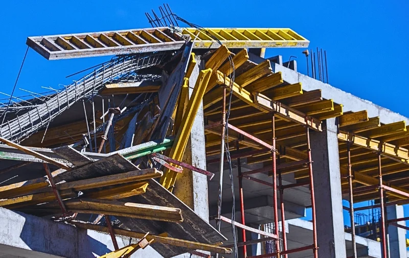 Injured in a Demolition Accident? Multiple Parties May Be Liable 1 Scaffolding and wooden beams at a construction site.